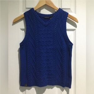 Calvin Klein Royal Blue Cotton Sweater Knit Vest